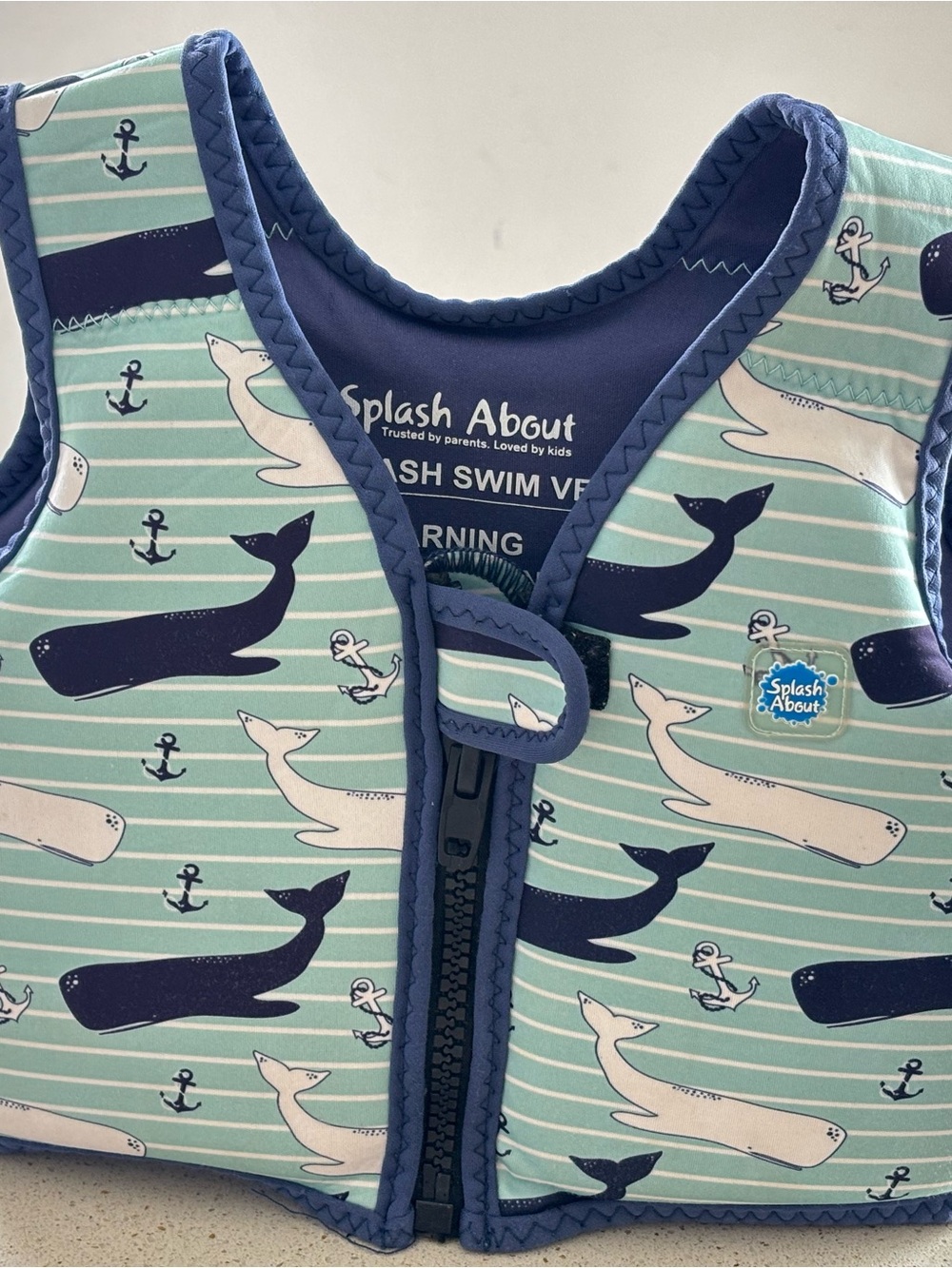 Kids' Whale Print Swim Vest - Blue/Teal